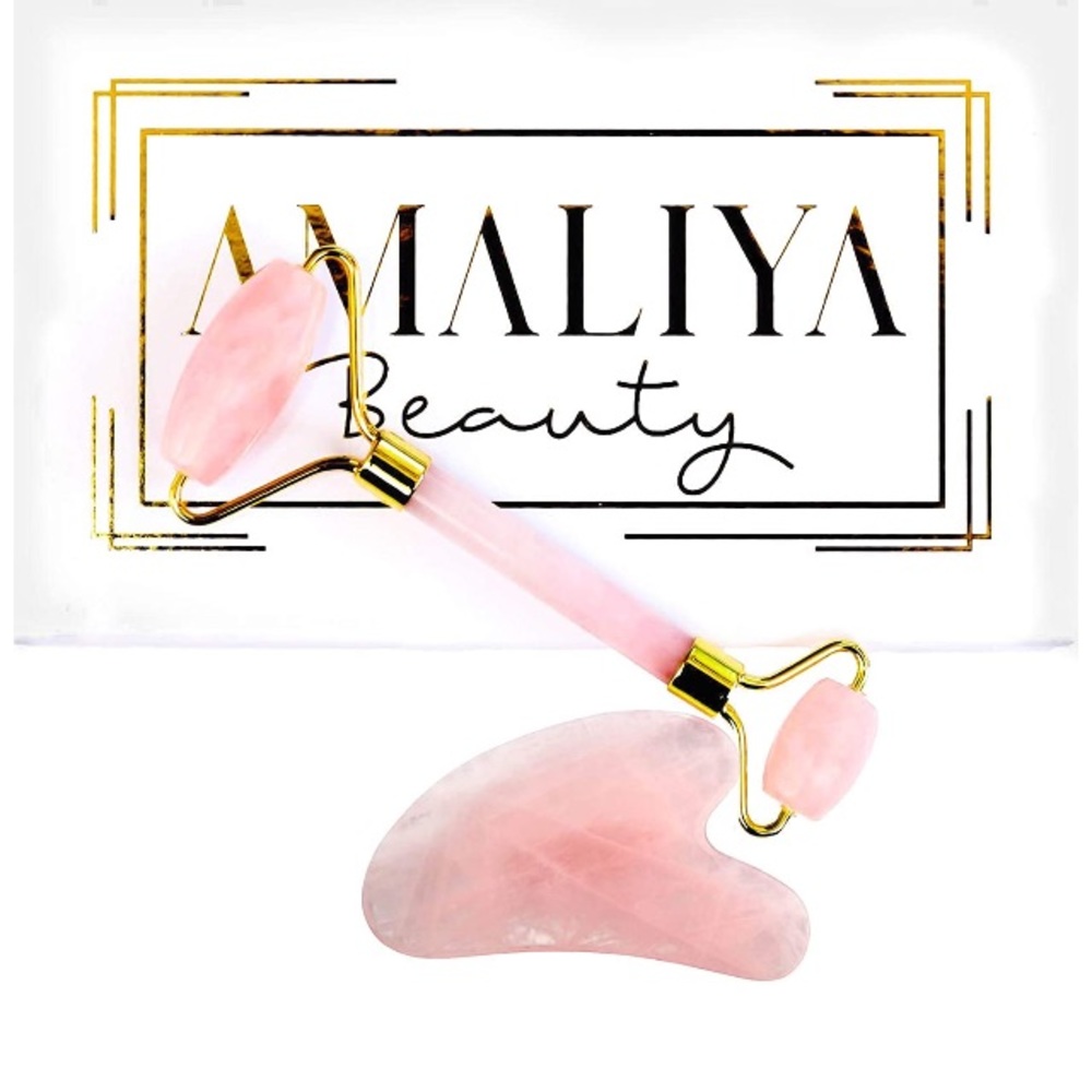 Rose Quartz Facial Roller & Gua Sha